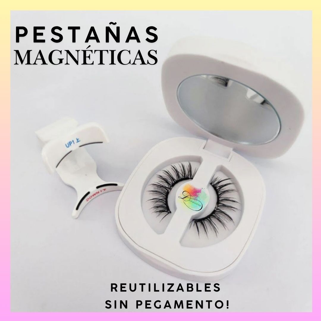 Pestañas Magnéticas  Reutilizables Con Aplicador. No requiere pegamento.Aspecto Natural.