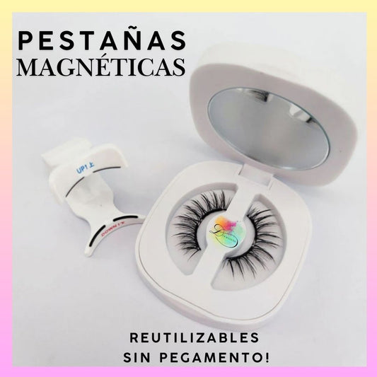 Pestañas Magnéticas  Reutilizables Con Aplicador. No requiere pegamento.Aspecto Natural.